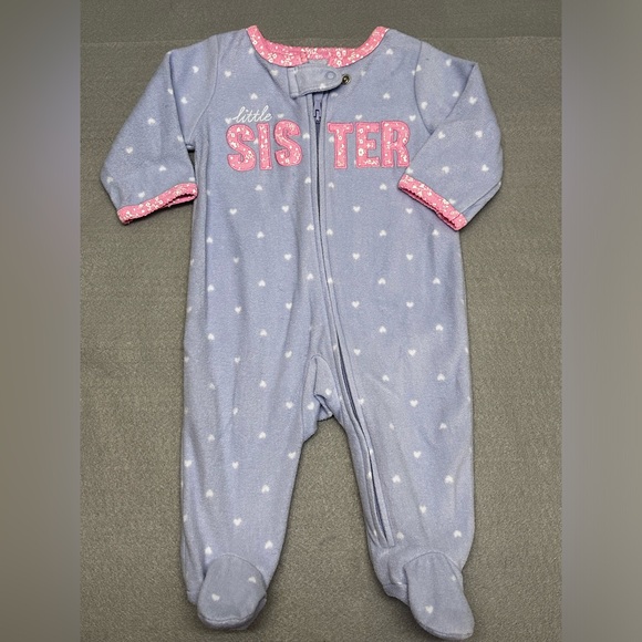 Carters brand- 2 soft/fleece footie onesies/footies- girls 3m size - Picture 5 of 5